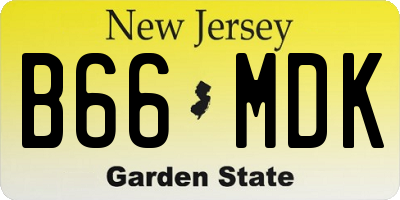 NJ license plate B66MDK