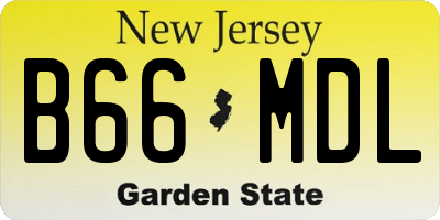 NJ license plate B66MDL