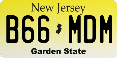 NJ license plate B66MDM