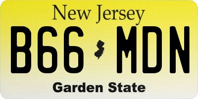 NJ license plate B66MDN