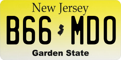 NJ license plate B66MDO