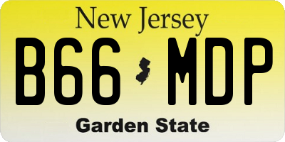 NJ license plate B66MDP