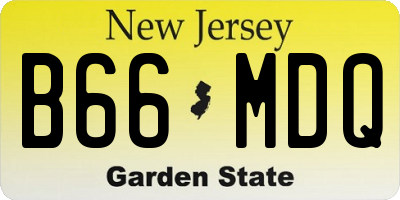 NJ license plate B66MDQ