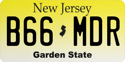 NJ license plate B66MDR