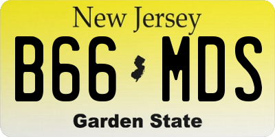 NJ license plate B66MDS