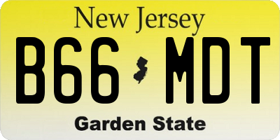 NJ license plate B66MDT