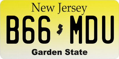 NJ license plate B66MDU
