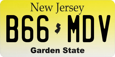 NJ license plate B66MDV