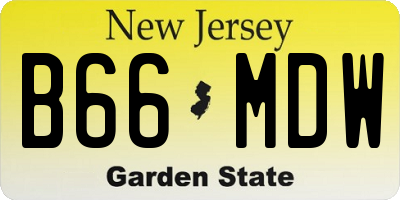 NJ license plate B66MDW