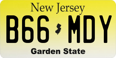 NJ license plate B66MDY