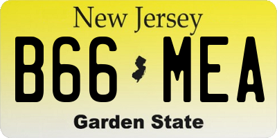 NJ license plate B66MEA