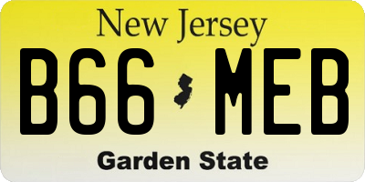NJ license plate B66MEB