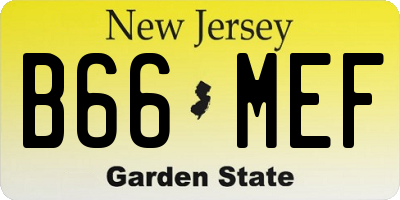 NJ license plate B66MEF