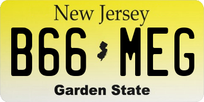 NJ license plate B66MEG