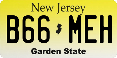 NJ license plate B66MEH