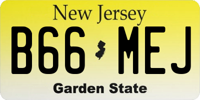 NJ license plate B66MEJ