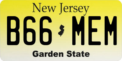NJ license plate B66MEM