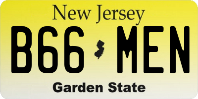 NJ license plate B66MEN