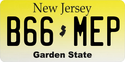 NJ license plate B66MEP