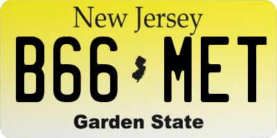 NJ license plate B66MET