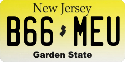 NJ license plate B66MEU