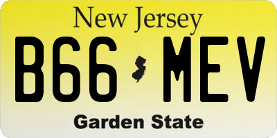 NJ license plate B66MEV