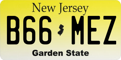 NJ license plate B66MEZ
