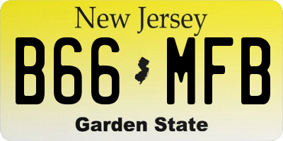 NJ license plate B66MFB