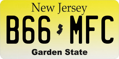 NJ license plate B66MFC