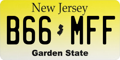 NJ license plate B66MFF