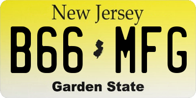 NJ license plate B66MFG