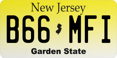 NJ license plate B66MFI