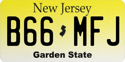 NJ license plate B66MFJ