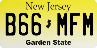 NJ license plate B66MFM