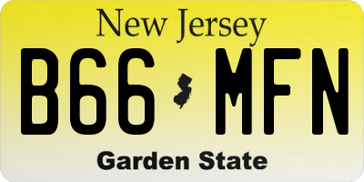 NJ license plate B66MFN