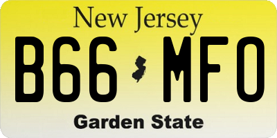 NJ license plate B66MFO