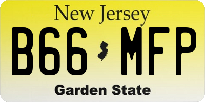 NJ license plate B66MFP