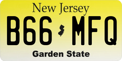 NJ license plate B66MFQ