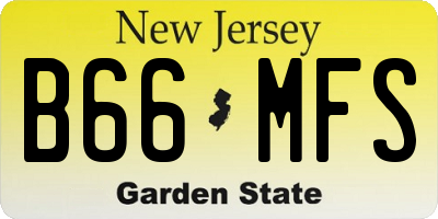 NJ license plate B66MFS