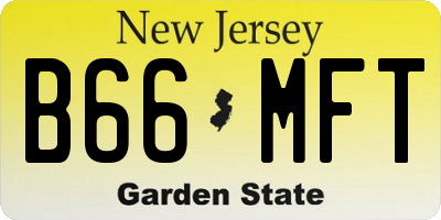 NJ license plate B66MFT