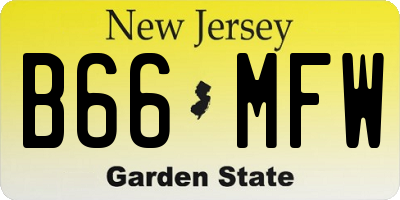 NJ license plate B66MFW
