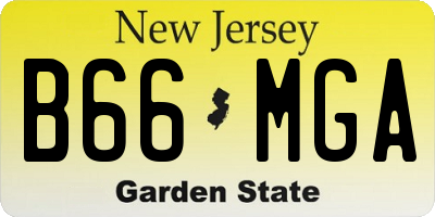 NJ license plate B66MGA
