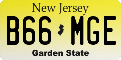 NJ license plate B66MGE