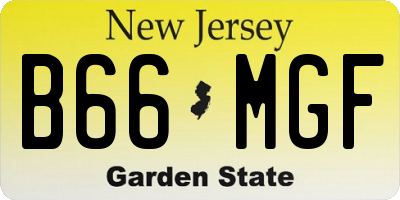 NJ license plate B66MGF