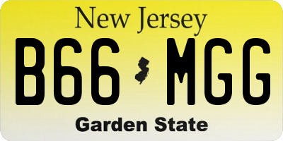 NJ license plate B66MGG