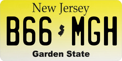 NJ license plate B66MGH