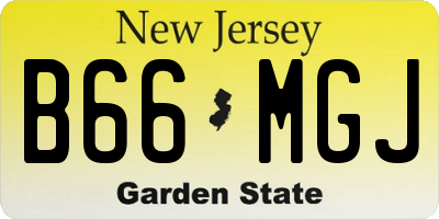 NJ license plate B66MGJ