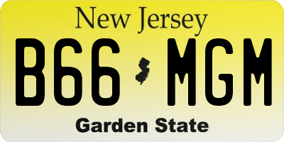 NJ license plate B66MGM