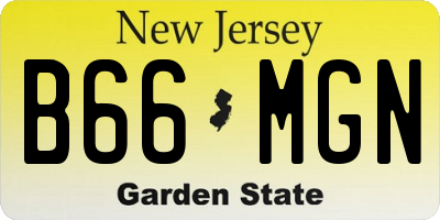 NJ license plate B66MGN