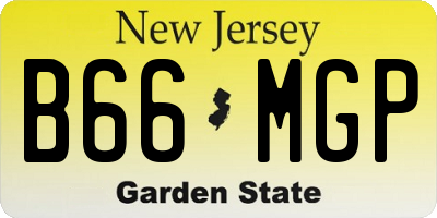 NJ license plate B66MGP